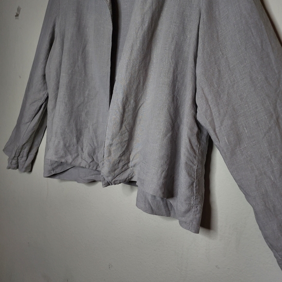 Bryn Walker linen open front grey cardigan - Picture 16 of 17